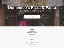 Tablet Screenshot of domenicospizzapasta.com